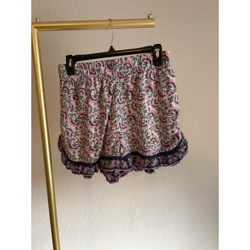 Natural Life Women's Floral Pajama Shorts Size M Cottagecore Feminine Ruffle